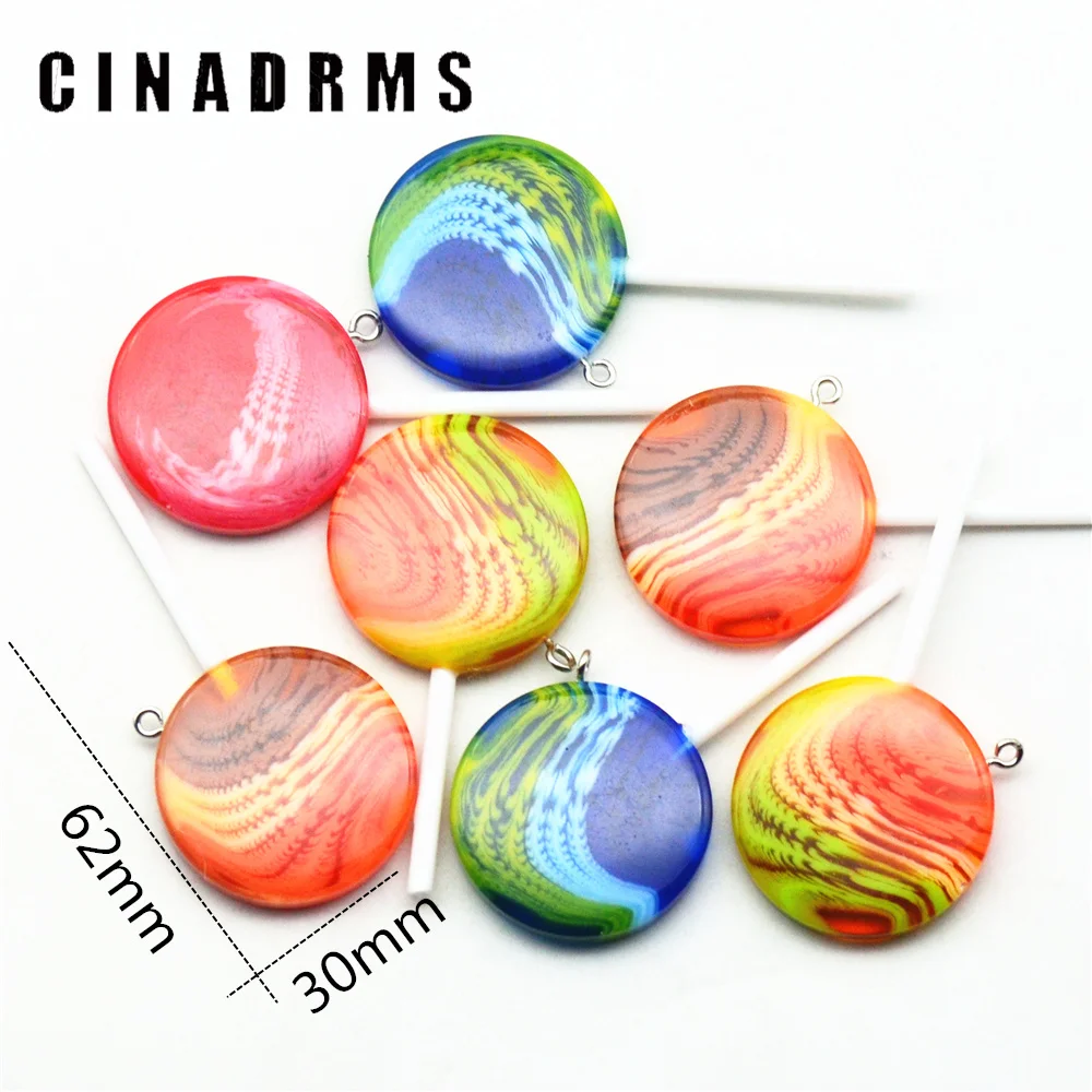 

30mm Magic Pattern Resin Lollipops,Kawaii Lollipop Resin Cabochon Charms,lollipop Miniatures embellishment supplies