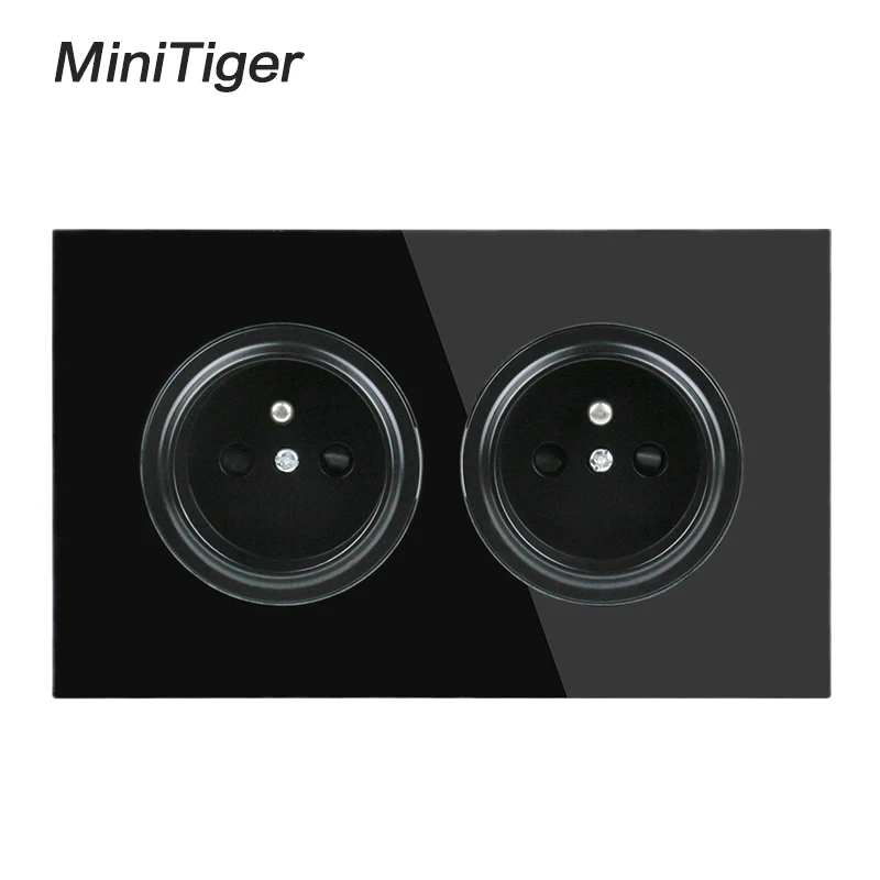 Minitiger 146 Французский Кристалл закаленное чистое стекло панель 16A двойная