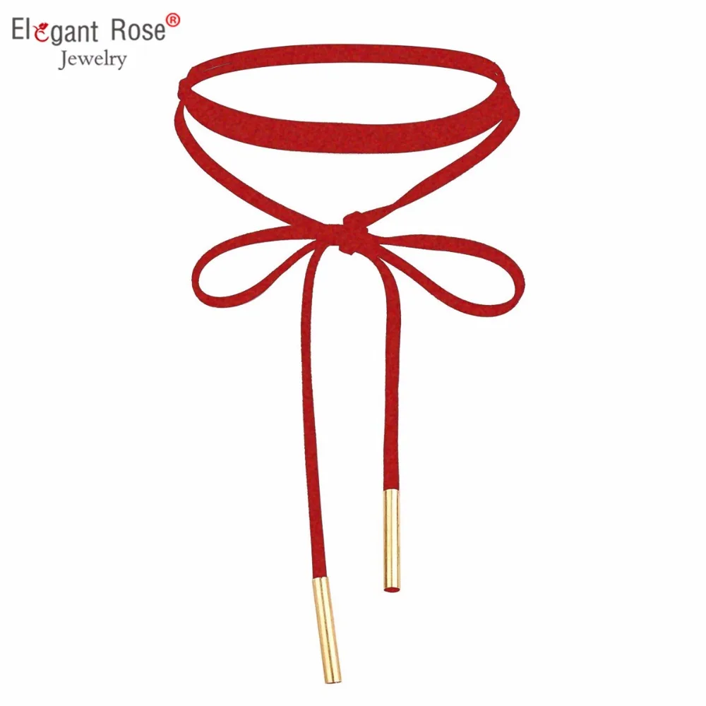 Модное сексуальное колье с бантом красное бархатное Элегантное Длинное Ожерелье