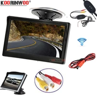 koorinwoo hd 5 digital color tft 800480 lcd car mirror monitor screen 2 video input wireless window in dash parking assistance