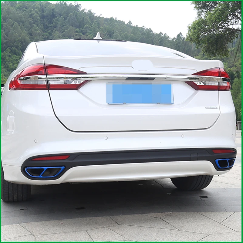 Автомобильный Стайлинг для Ford Mondeo / Fusion Sedan 2013 2017 нержавеющая сталь задняя двойная