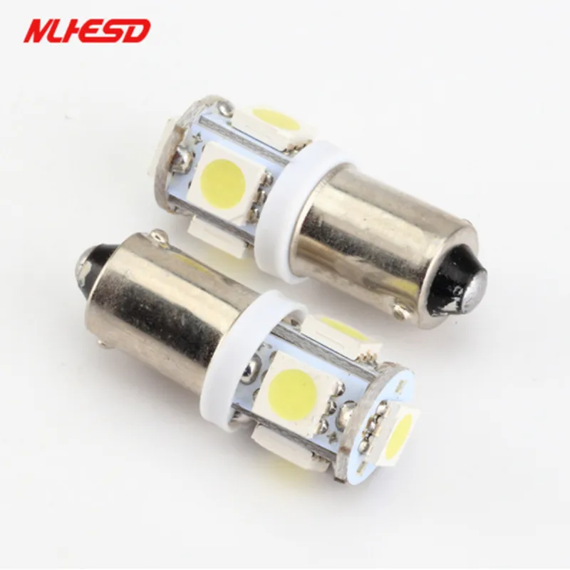 

100pcs BA9S 5 SMD LED 5smd 5led Car Indicator Light Interior Bulbs Wedge Lamp BA9S 5SMD 5050 3chips DC24V White blue red Color