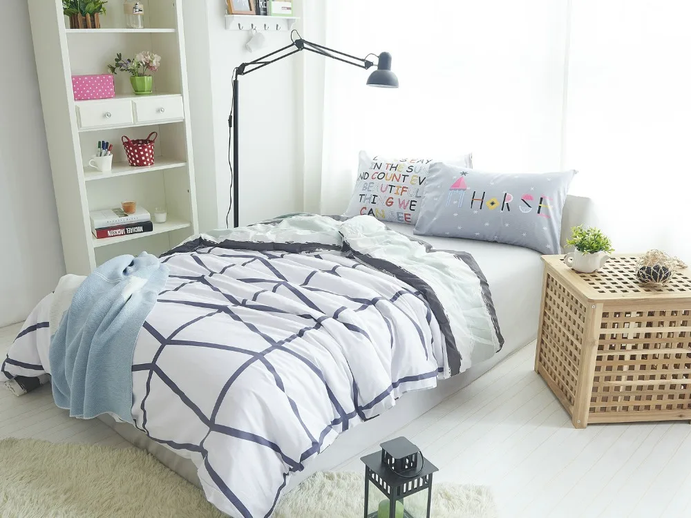 Комплект постельного белья из 100% хлопка для взрослых двойная двуспальная