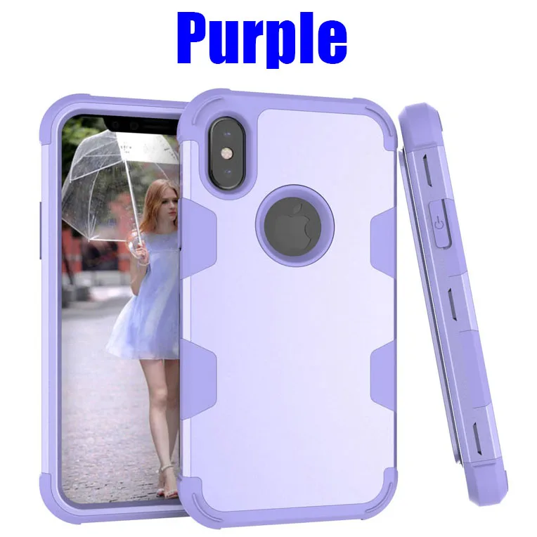 Сверхмощный ударопрочный чехол для IPhone 11 Pro Max X XS XR 8 7 6 6S Plus TPU+ PC Гибридный чехол для телефона IPX03 - Цвет: Purple
