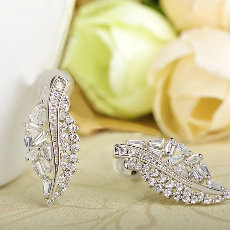 Женские серьги пусеты Dazz Brincos геометрические в форме розы с фианитом|stud earrings|stud