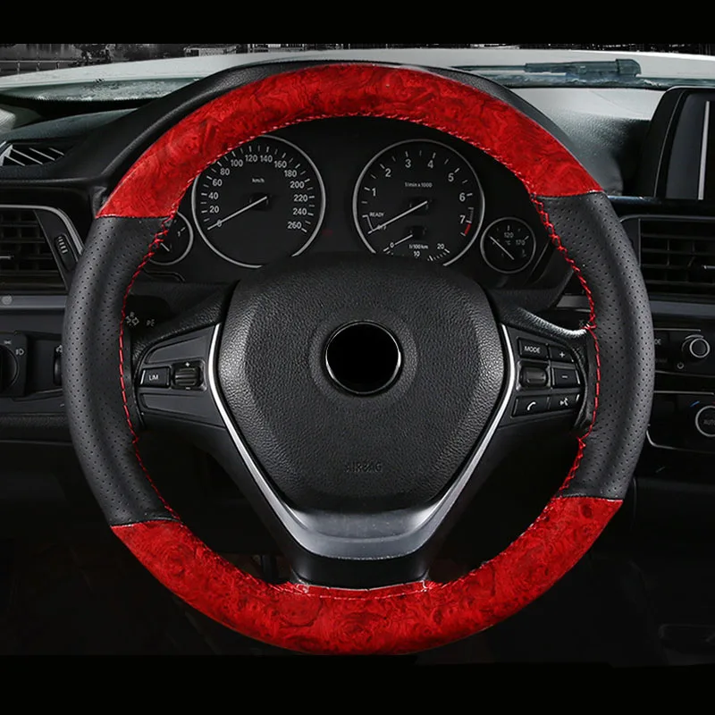 NEW DIY Steering Wheel Cover With needles and thread Wood Leather Hand Stitching Sewing Car Auto Steering-Wheel Case Covers | Автомобили и