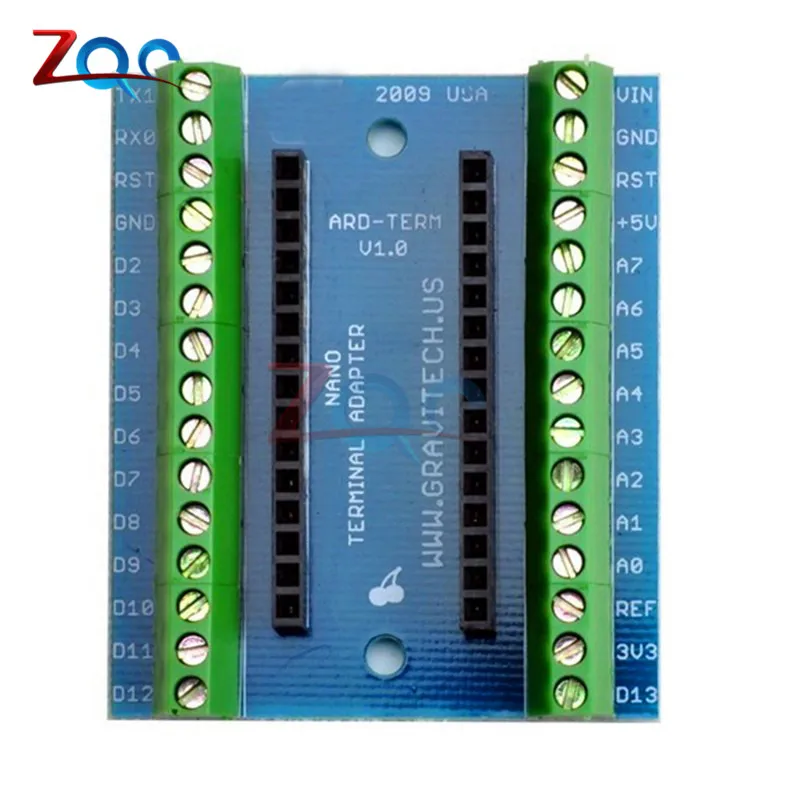 1 шт. Стандартная плата адаптера терминала для Arduino Nano V3.0 AVR ATMEGA328P фотомодуль 100%