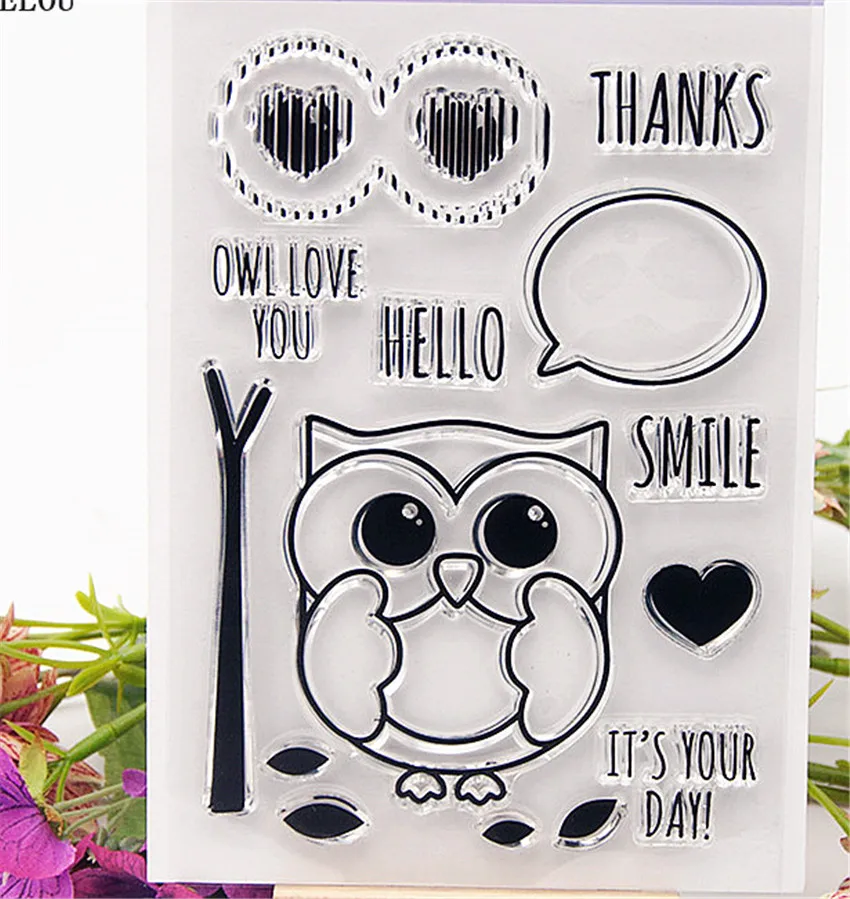 PANFELOU Owl dialogue Transparent Silicone Rubber Clear Stamps cartoon for Scrapbooking/DIY Easter wedding album | Дом и сад