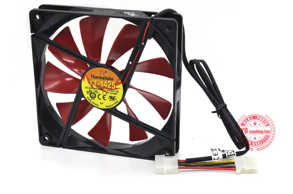 EVERFLOW Thermaltake TT 1425B 14 см 1425 14025 тихий охлаждающий вентилятор A1425L12S 12 В 0.3A|cooling fan|thermaltake