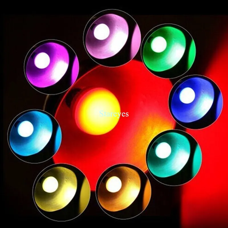 Цветная светодиодная лампа E27 9W RGB 1 шт. круглый шар беспроводной пульт