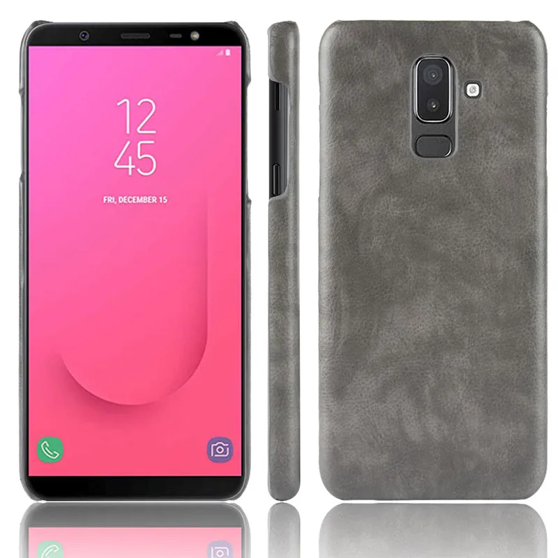 Ударопрочный Роскошный чехол из искусственной кожи для Samsung Galaxy J8 2018 Жесткий