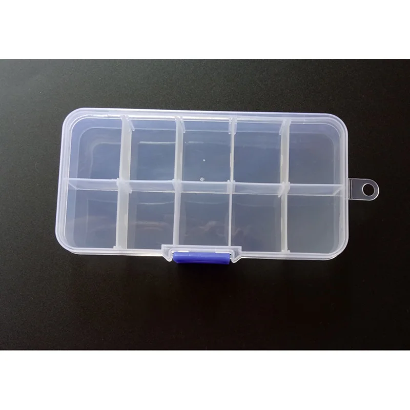 10 ячеек съемная прозрачная коробка для хранения семейная рыболовных снастей