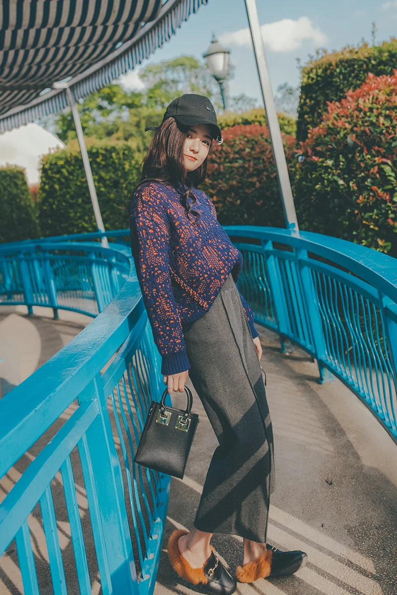 Свитера с круглым вырезом длинным рукавом короткие пуловеры стандартная зимняя