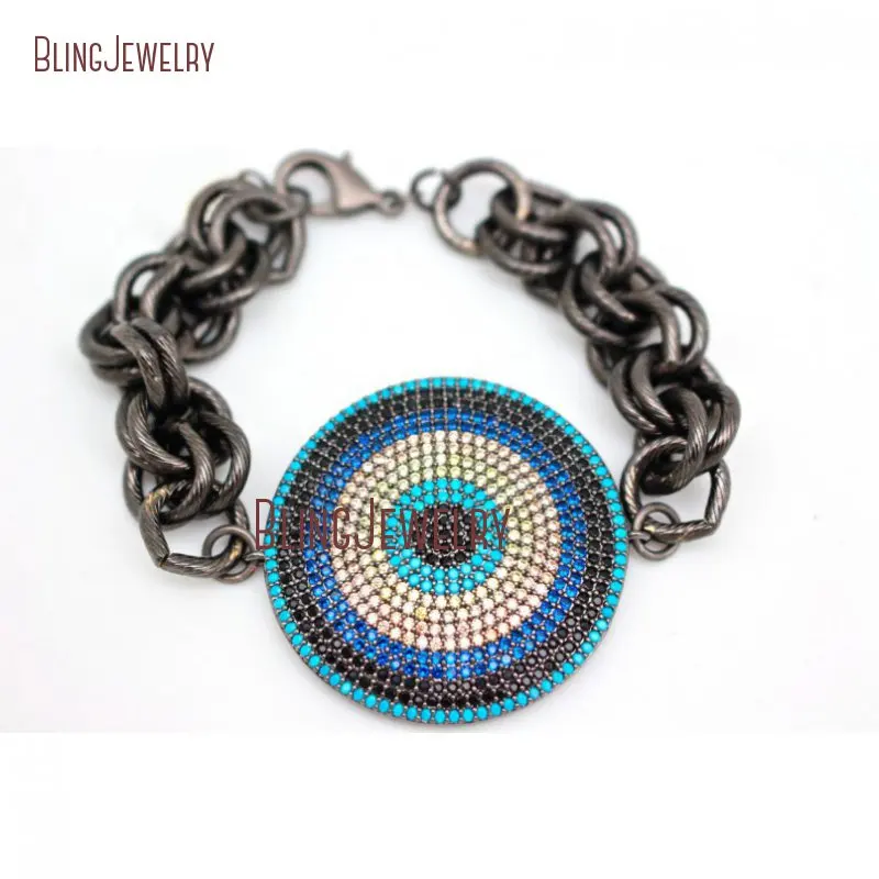 BM22088 Большие изогнутые собачьи элементы для украшений Evil Eye Charm Двойная Цепочка из цельного золота с застежкой браслет BM26262 - Окраска металла: BM22088