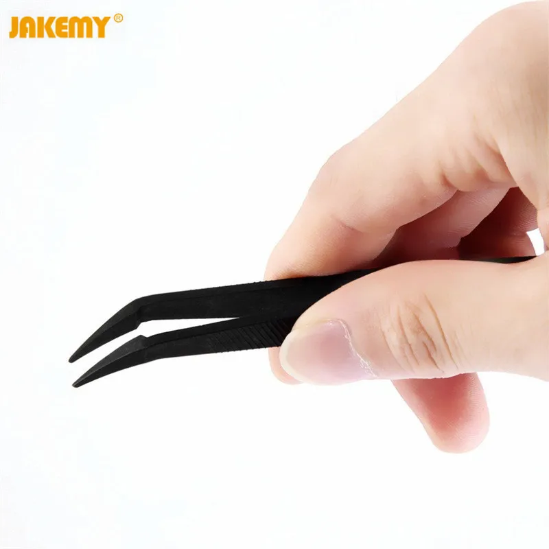 JAKEMY JM-T11 3в1 антистатические пинцеты комплект термостойкие плоские заостренные изогнутые пинцеты Набор для iPhone samsung ноутбука PCB ремонт