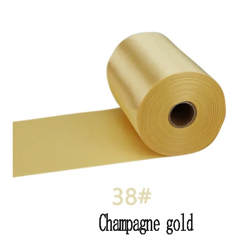 38-Champagne gold 25 метров/рулон 8 см/10 см/15 см в ширину шампанского атласная лента полиэстер лента для свадебного стула/автомобиля/вечерние украшения Ручное шитье DIY - Цвет: 38-Champagne gold