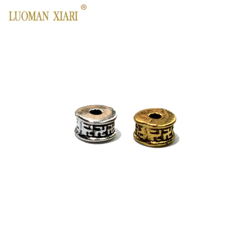 Wholesale 20/50 pcs Lot Vintage Golden Silvery Alloy Beads Buddha Wheels Charms DIY For Jewelry Making Bracelet 6 mm | Украшения и
