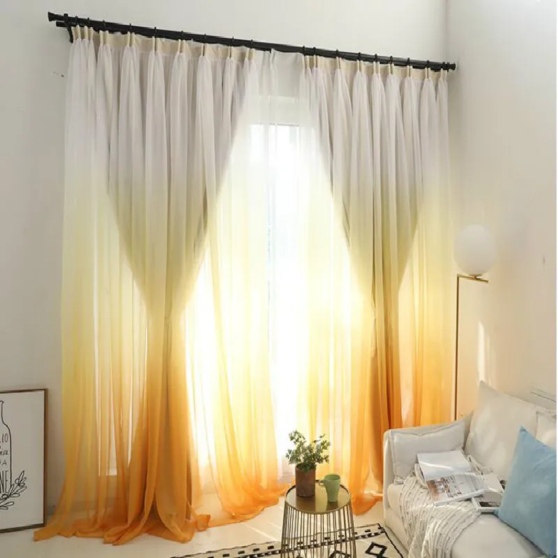 Двухслойная Изолированная занавеска для окна спальни с градиентом гостиной -