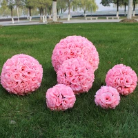 wedding flower ball 30cm12 pcs rose kissing ball artificial silk flower wedding decoration flower decor free shipping