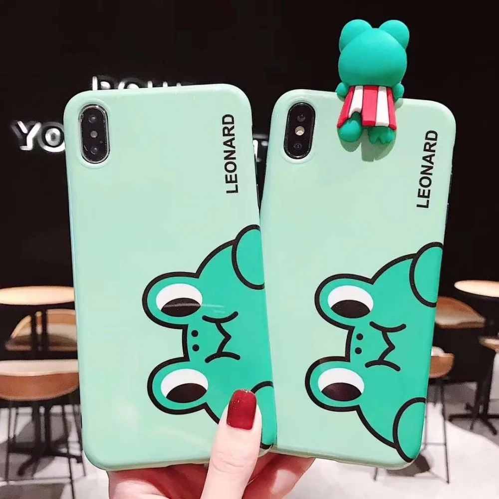 Cute cartoon stereo frog for vivo x9 plus x9splus x20 glitter face x20plus x21i y23 Symphony y85 phone case back cover |