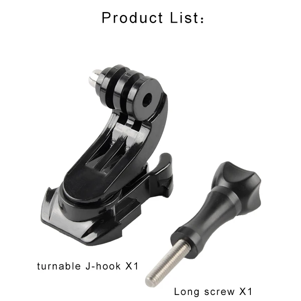 turnable J-hook Вращающийся на 360 градусов j-крюк Пряжка основание вертикальная поверхность Крепление Адаптер для GoPro Hero 8 7 6 5 Xiaomi Yi Sjcam Sj4000 аксессуар - Цвет: turnable J-hook