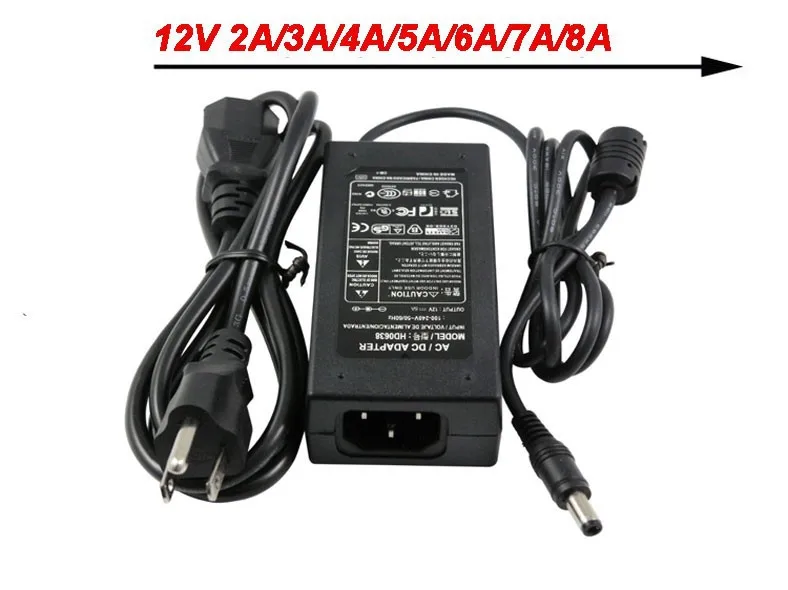 1 шт. 1A 2A 3A 5A 6A 8A адаптер питания AC100V-240 V к DC 12V светильник ing трансформатор конвертер зарядное устройство драйвер светодиодный светильник
