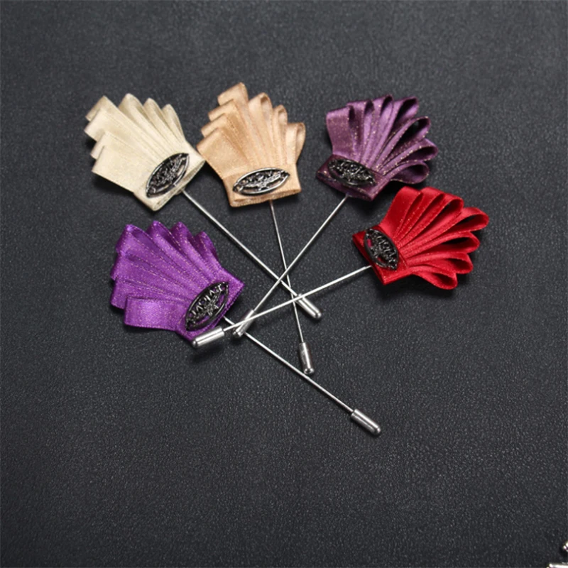 Длинная тканевая брошка-карандаш Мужская брошка-штифт с отворотом 12 цветов