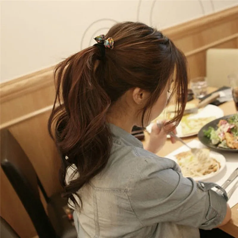 Эластичная акриловая веревка для волос PINKSEE с цветами конского хвоста женщин