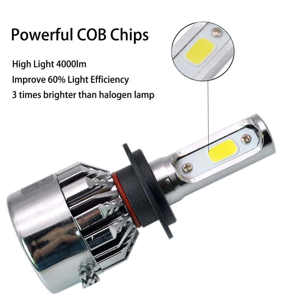 2 шт. H7 H4 светодиодный H11 H1 H3 H8 H9 9005 HB3 9006 HB4 автомобильный светильник 72 Вт 8000LM авто
