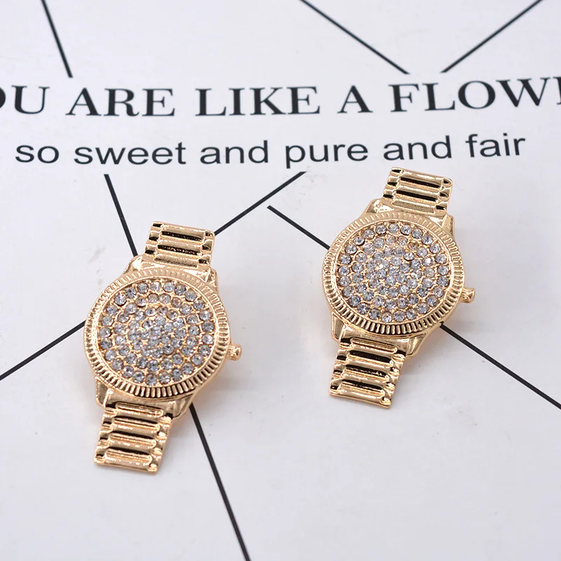 

Fashion Cute versatile watch metal earrings for women