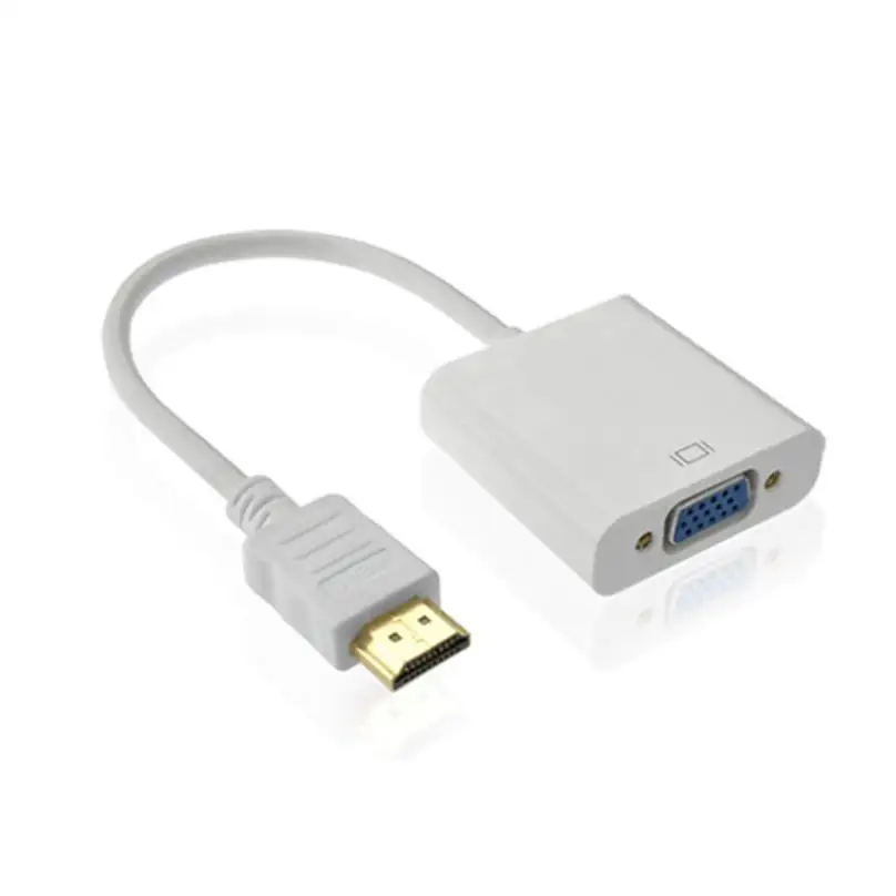 Лучшая цена Белый 1080P HDMI папа к VGA Женский видео конвертер Кабель адаптер для ПК DVD