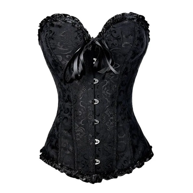 Готический Корсеты и бюстье Сексуальная на шнуровке корсет Overbust Топ костей талии