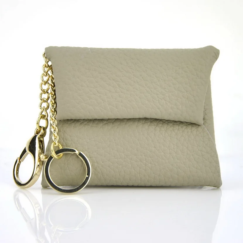 Сумка для монет из натуральной кожи мужчин и женщин кошелек мелочи брелок на