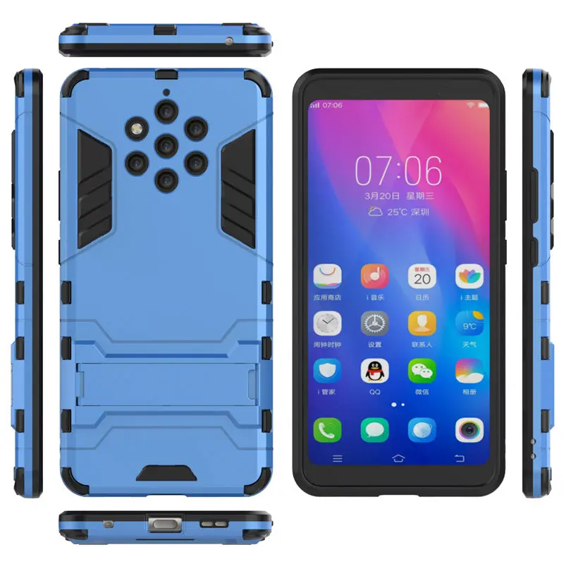 Чехол-броня для Nokia 9 PureView Защитный Гибридный Жесткий ПК из мягкой резины ТПУ 2 в 1
