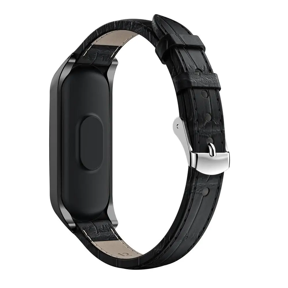 Ремешок из крокодиловой кожи для Xiaomi Band 4 чехол рамка браслета Mi 3