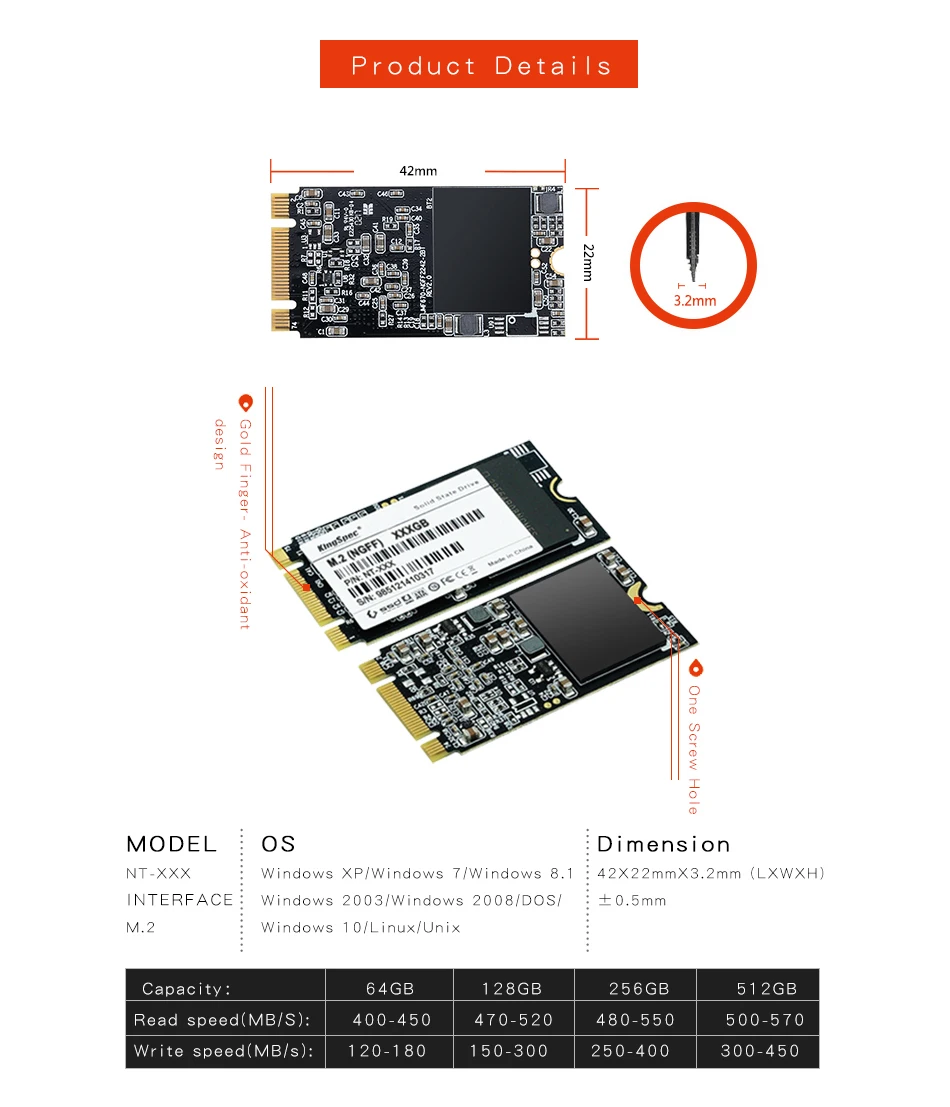 KingSpec m.2 SSD 2242 120 ГБ 240 ГБ 500 Гб HDD 2242 мм NGFF SSD M2 SATA 1 ТБ 2 ТБ жесткий диск для ноутбука джемпер 3 pro Prestigio 133