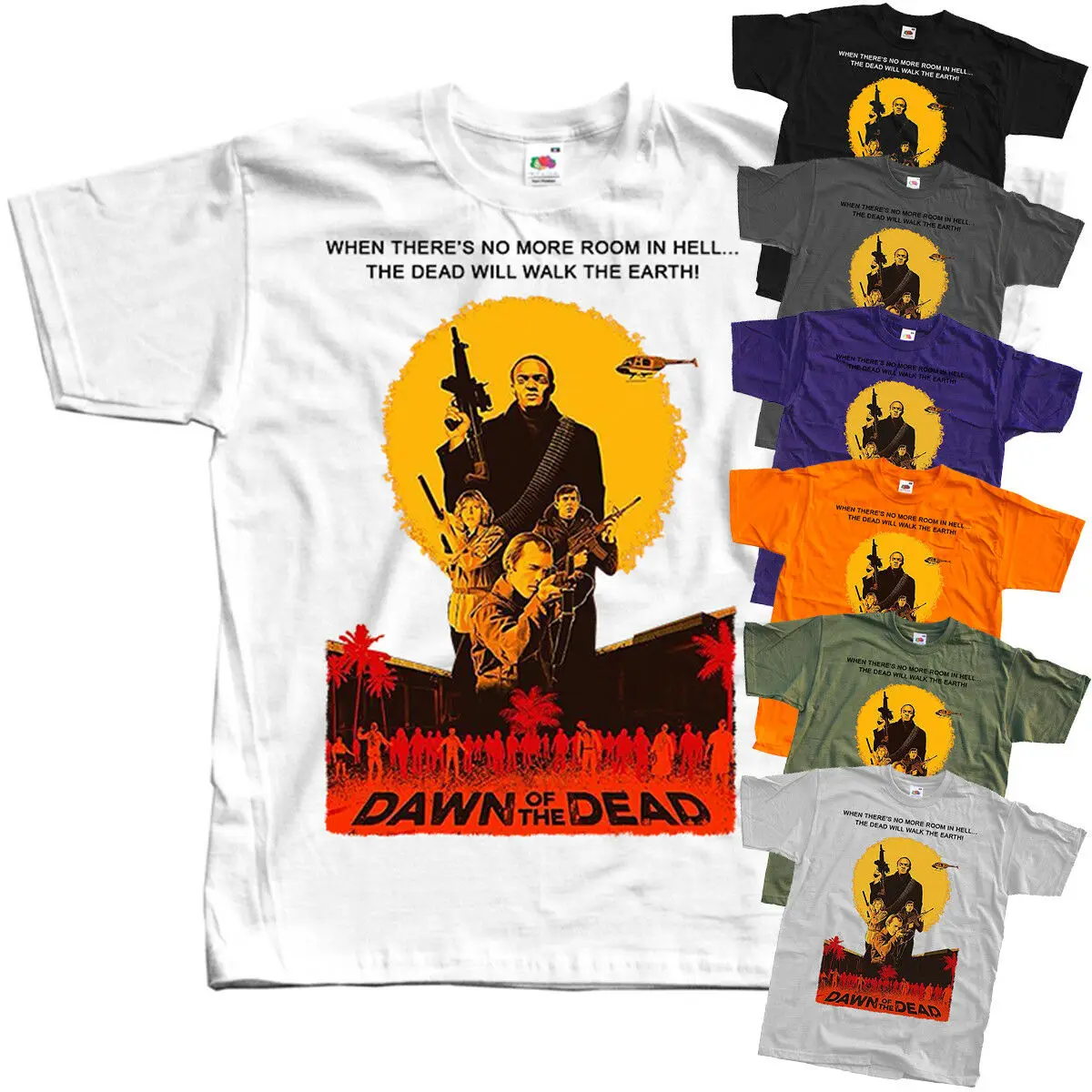 Dawn of the Dead V3 постер фильма 1978 футболка (белый черный) все размеры S-5XL | Мужская