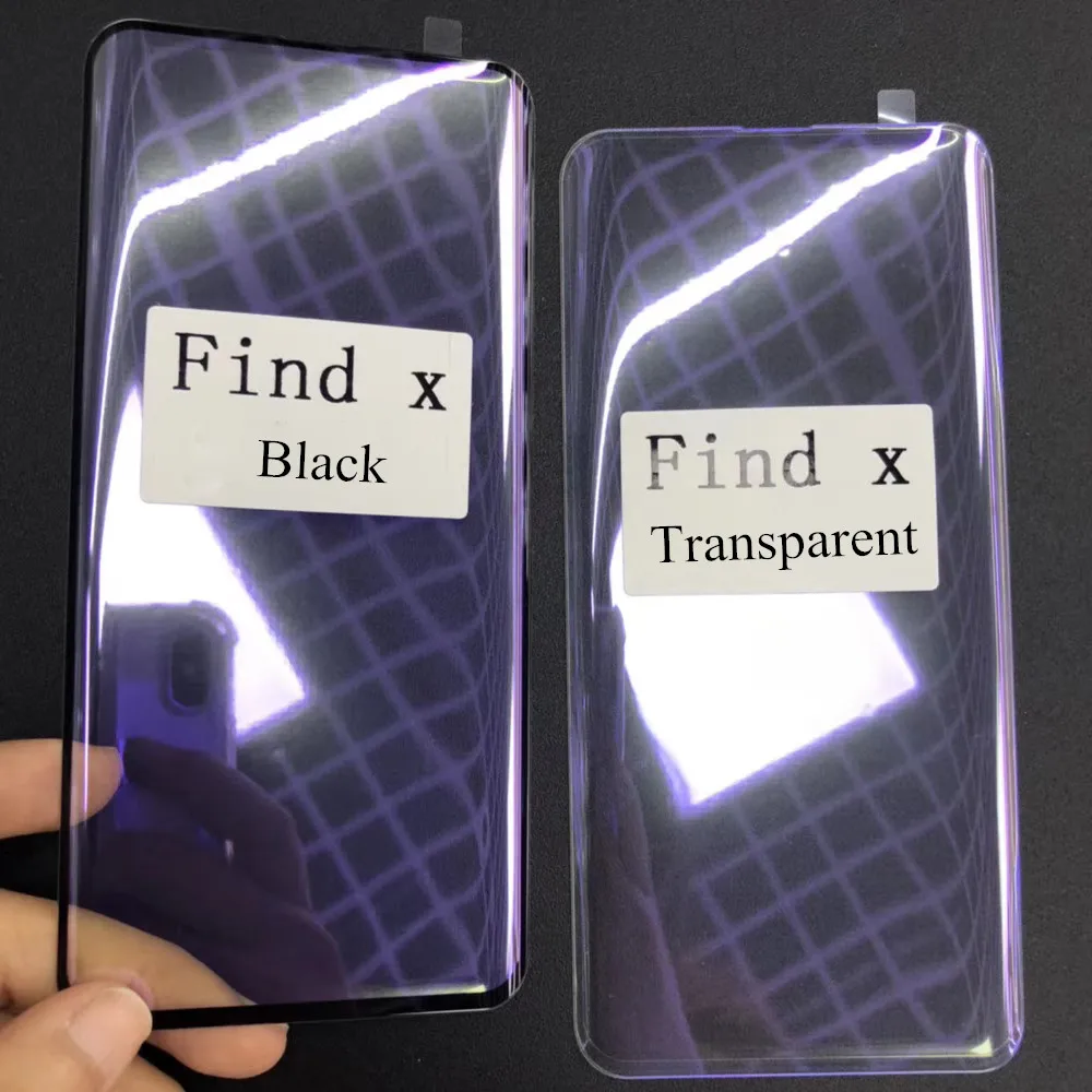 9 H изогнутое полное покрытие анти Blu-Ray закаленное стекло для OPPO Find X защитная