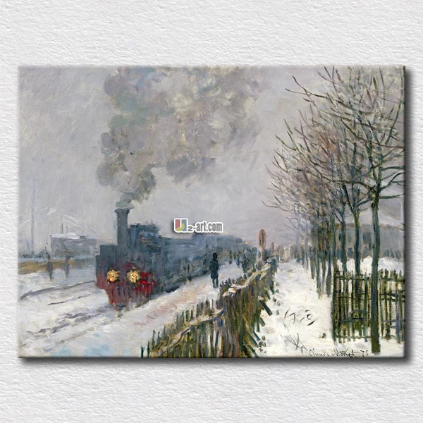Популярная Картина с изображением поезда dans la neige Monet arts для украшения дома
