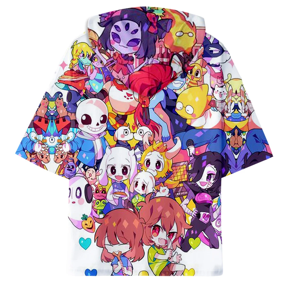 Undertale 3D Футболка с принтом Мужская мода Harajuku повседневная с коротким рукавом Kawaii популярная игра 3D футболка с капюшоном XXS-4XL