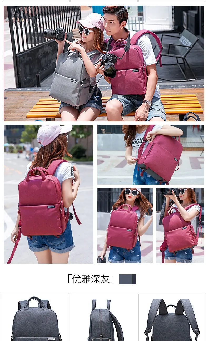 Caden Dslr камера сумка для Canon водонепроницаемый Mochila Fotografia рюкзак женский мужской повседневный модный фото рюкзак для DSLR камеры
