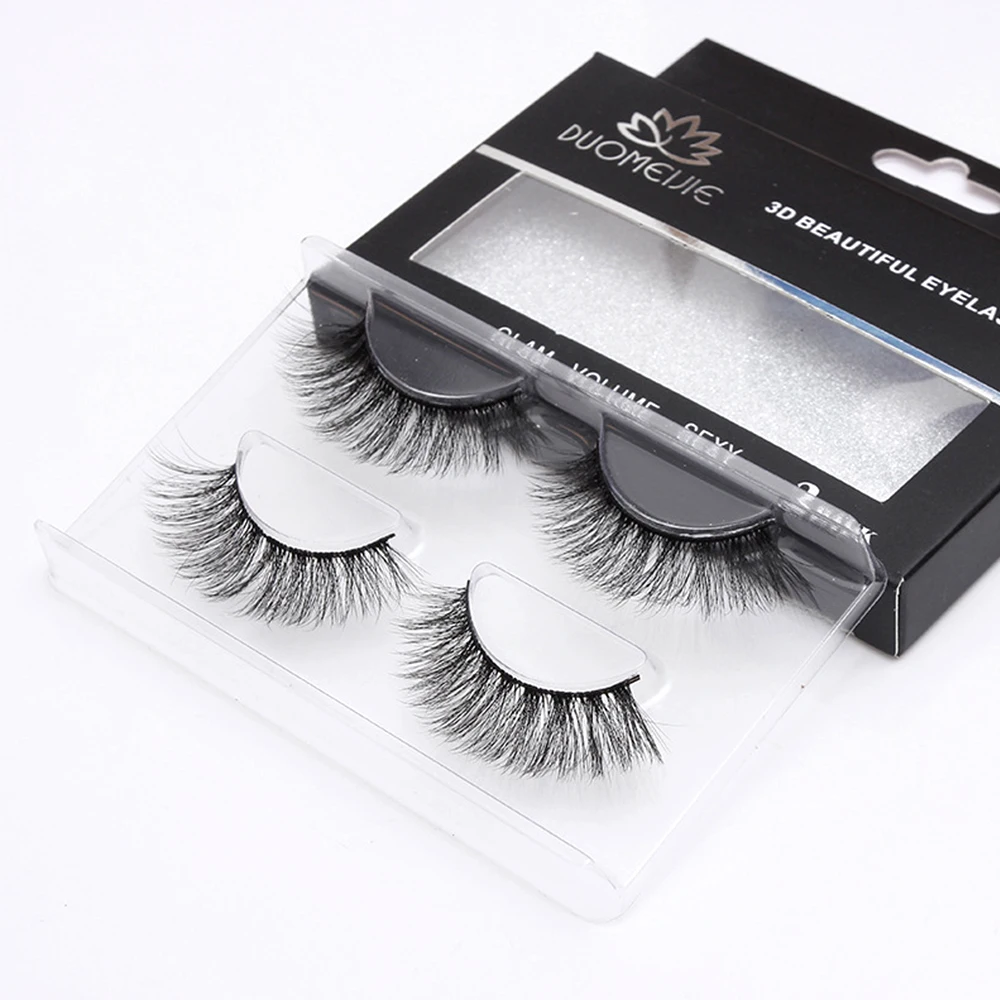 

2Pairs Mink Eyelash Extension Natural False Eyelashes Cilios 3D Mink Eye Lashes Long Fake Eyelash Makeup Wimper Kit Eye Lash