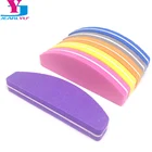 5 шт., разноцветные губки для маникюра, в форме полумесяца