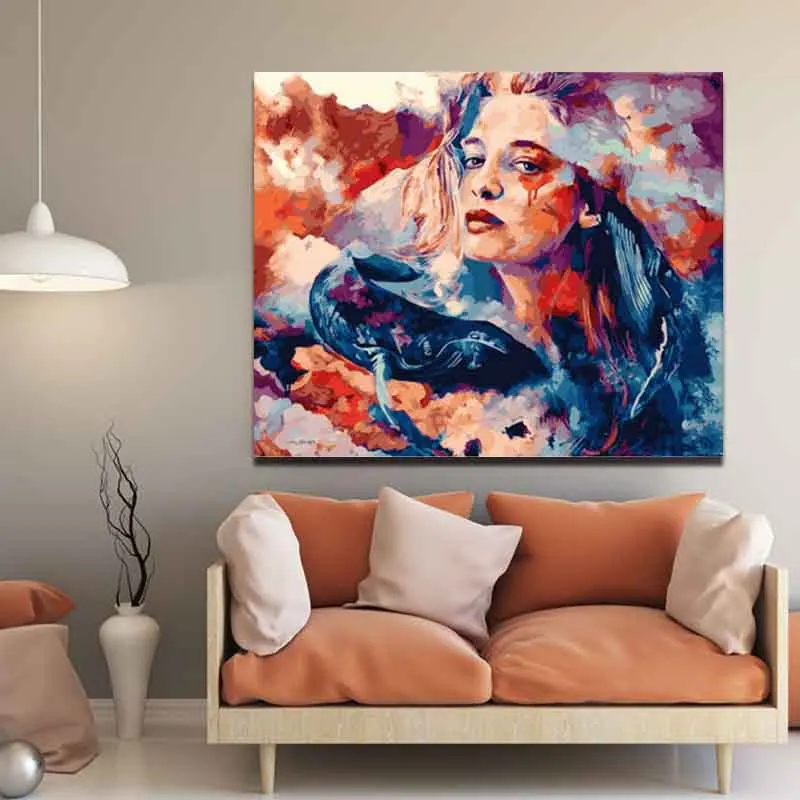 Рисуй по номеру Wall art живописи номерам с художественным рисунком фигура женщины