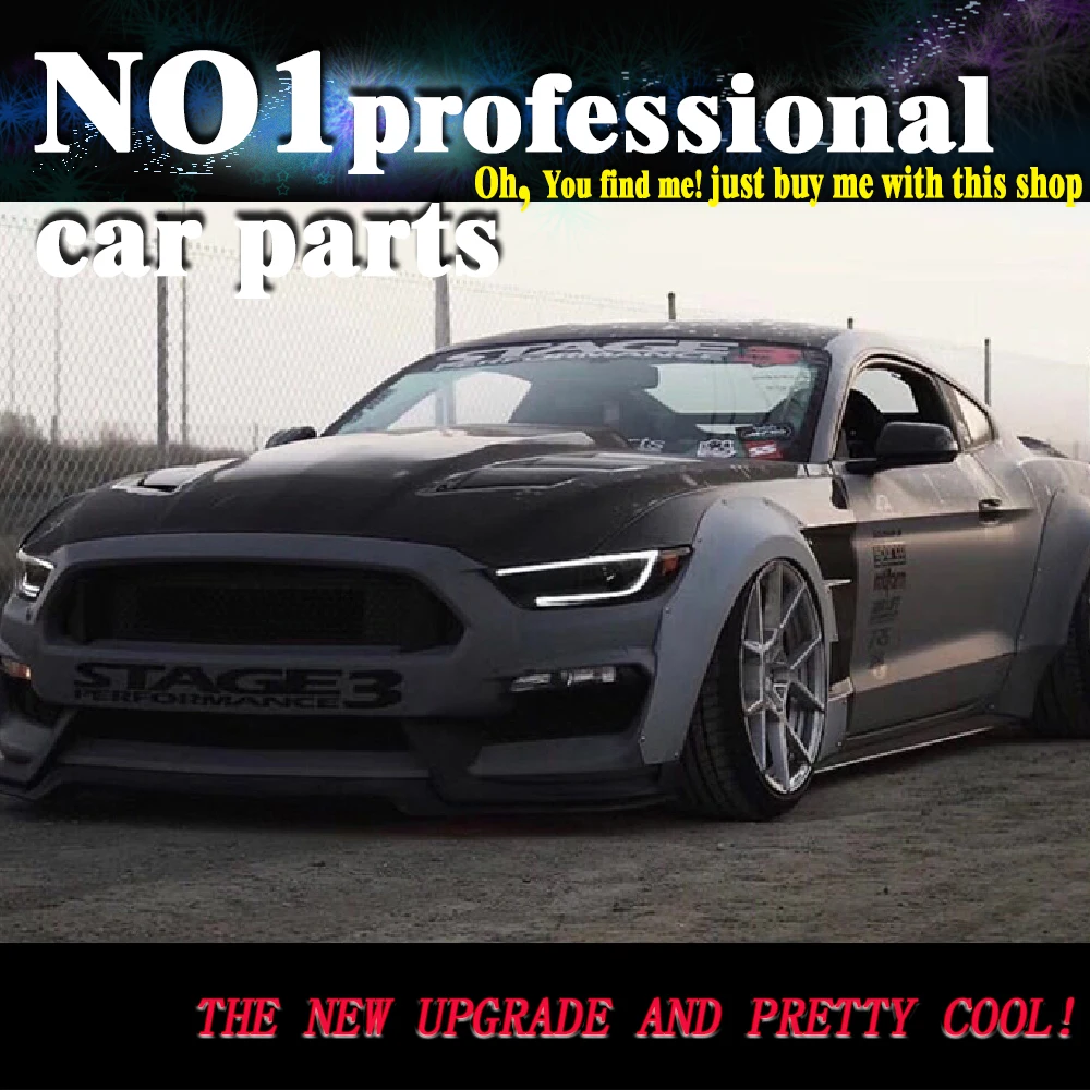 OUMIAO автомобильный Стайлинг для Ford Mustang фары- полный светодиодный фонарь DRL светодиодный объектив двойной луч автомобильные аксессуары