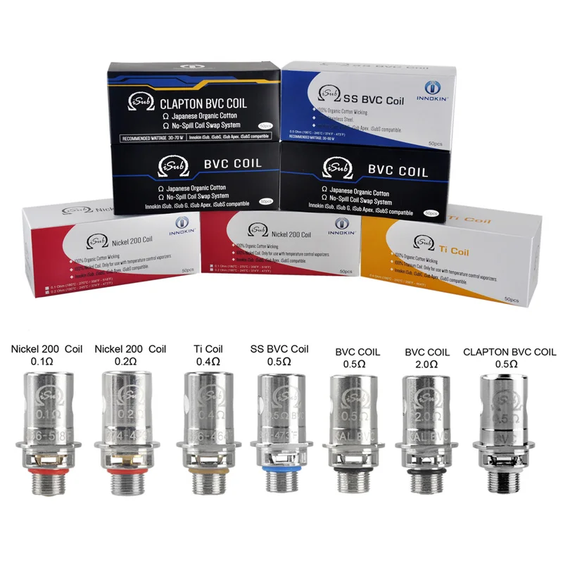 Оригинал Innokin iSub катушка 0.5ohm 0.2ohm 0.4ohm 0.1ohm 2.0ohm сменная для танков Форсунка головка 5