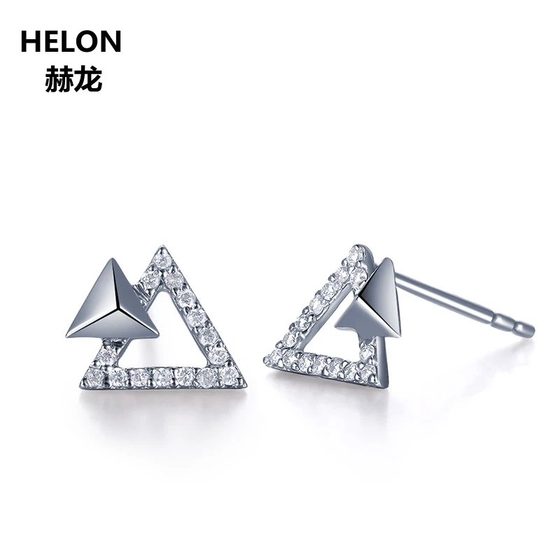 0.09ct SI/H натуральный шпилька с алмазами серьги для Для женщин одноцветное Белое золото 14 карат для помолвки, свадьбы, годовщины серьги для вечеринок