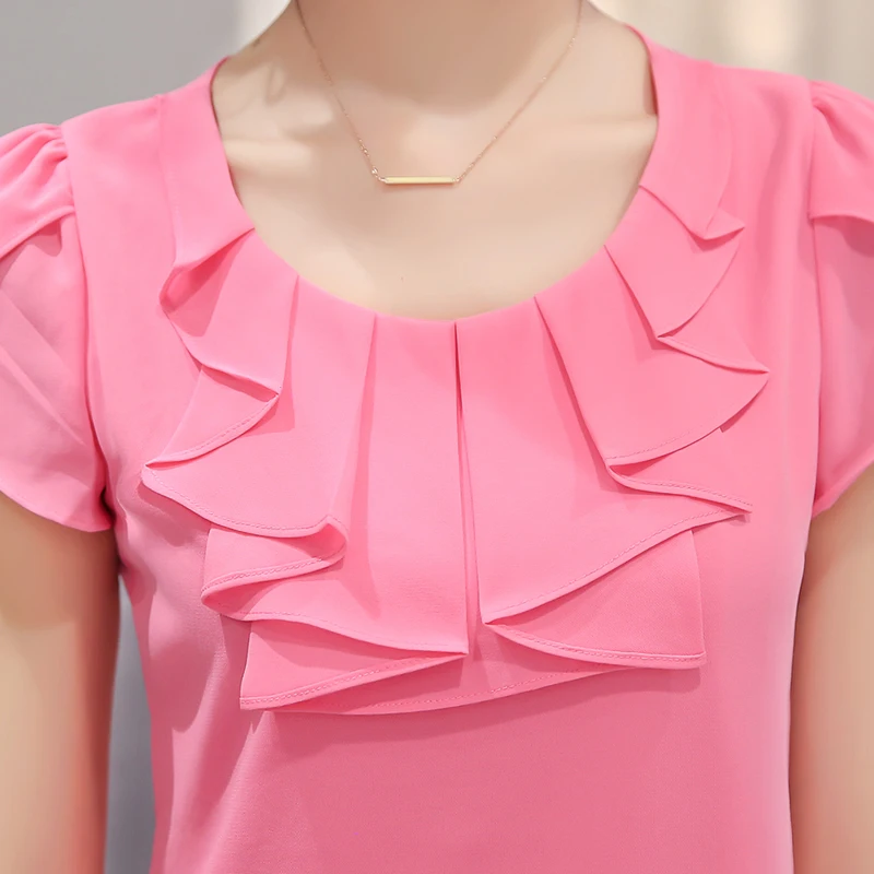 2016 новые летняя мода женщины С Коротким рукавом шифон плюс размер Корейский