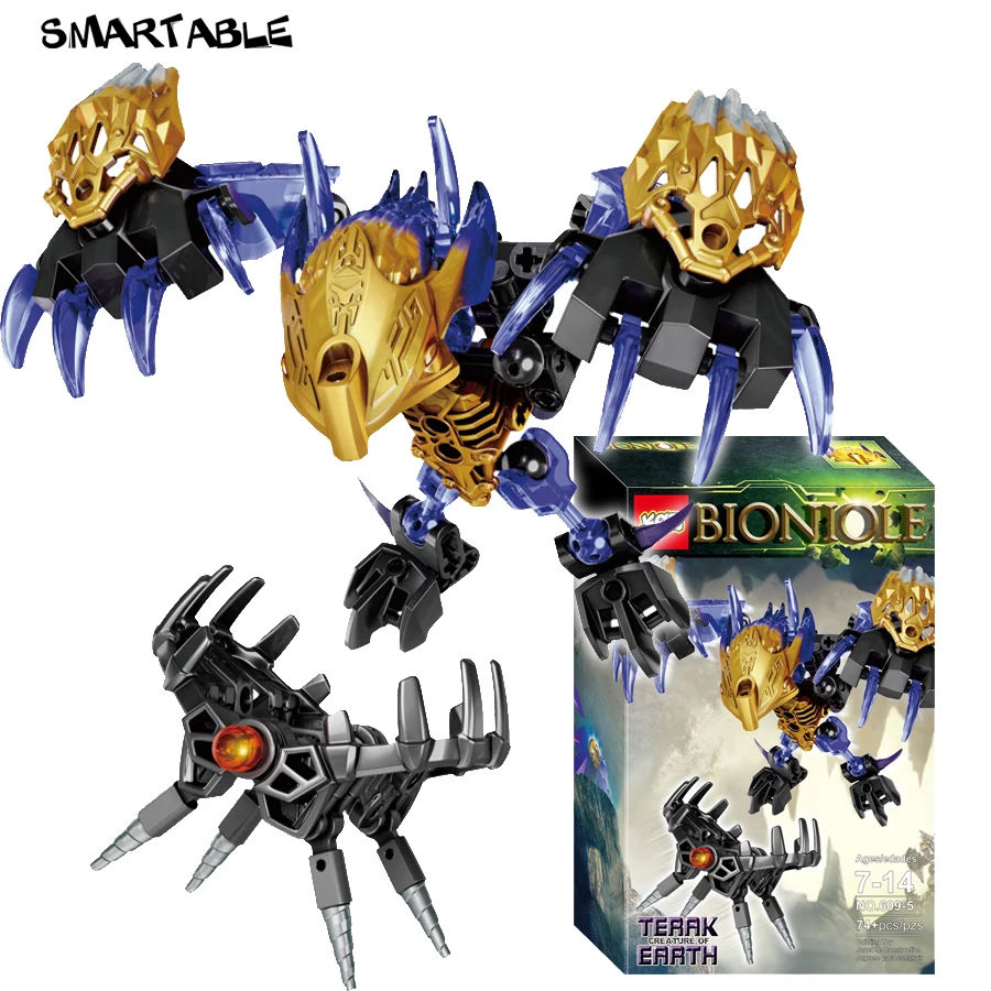 Smartable BIONICLE 6 шт./партия джунгли камень вода земля лед огонь фигура строительный блок игрушки для мальчика совместимы все бренды BIONICLE