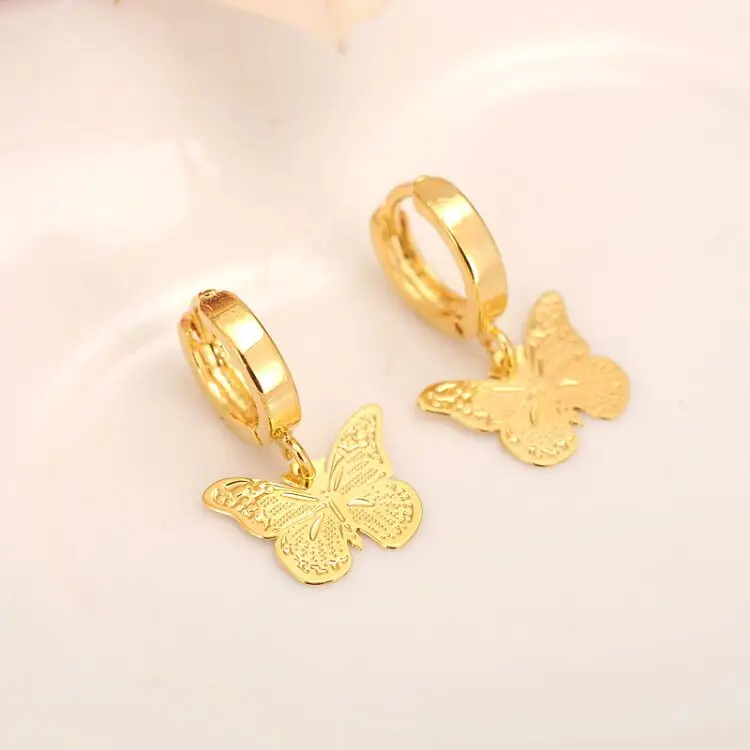 Серьги бабочки skytalenbao 14 k из розового золота золотого цвета|Серьги-подвески| |